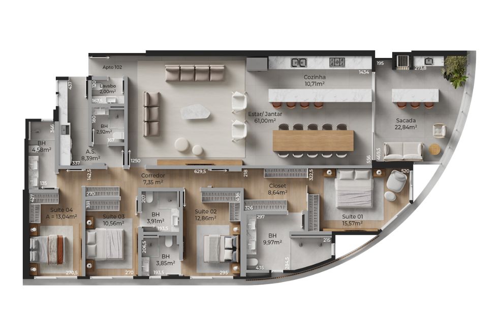 Torre 01 Apartamento Tipo 02