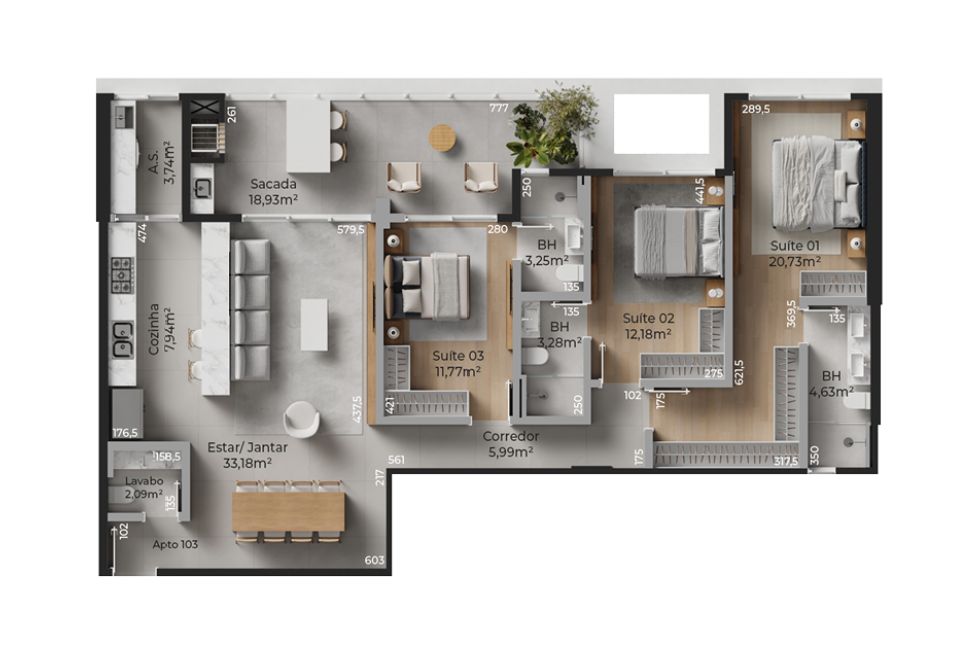 Torre 01 Apartamento Tipo 03