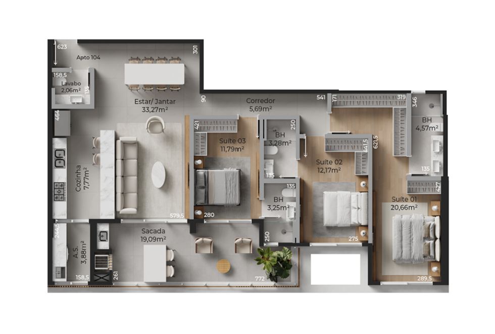 Torre 01 Apartamento Tipo 04
