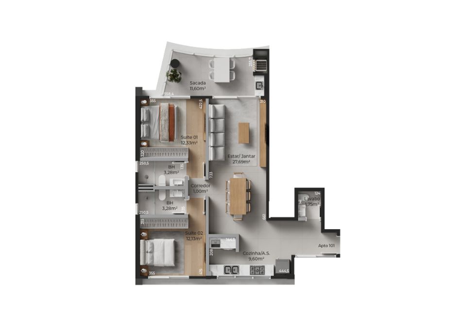 Torre 04 Apartamento Tipo 01