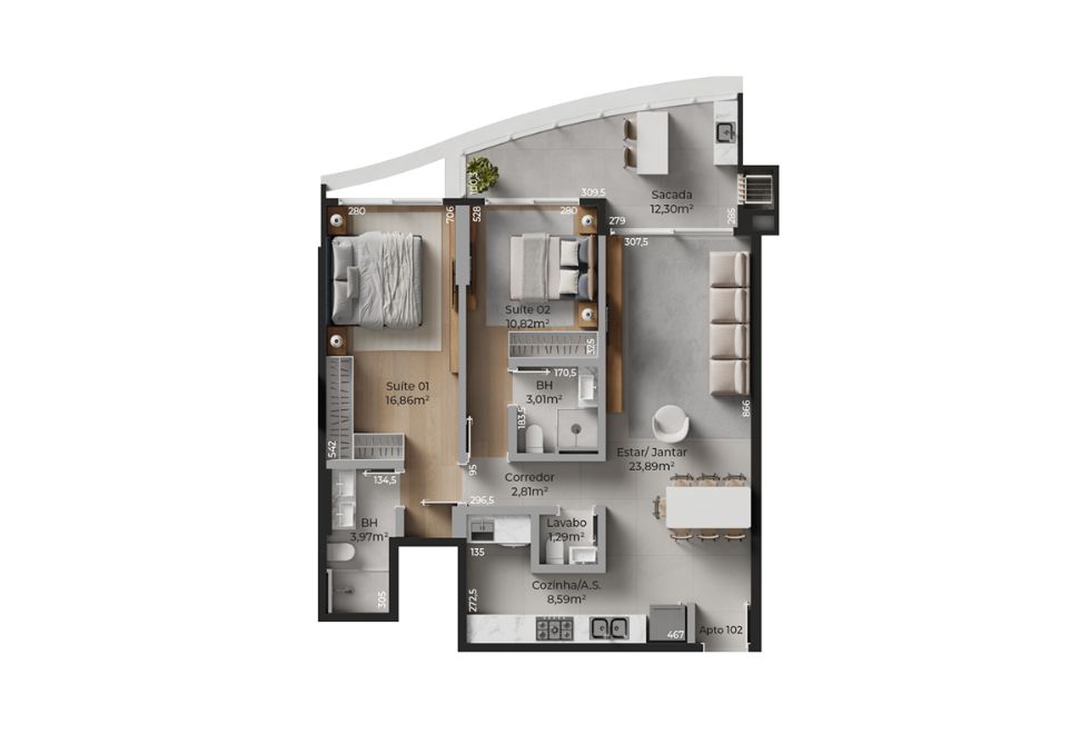 Torre 04 Apartamento Tipo 02