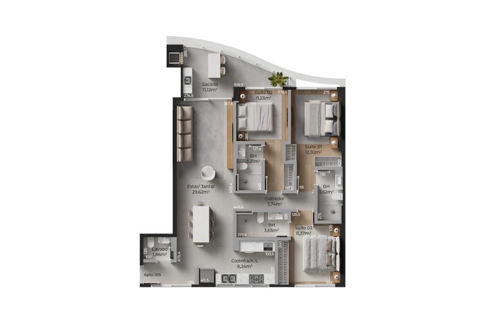 Torre 04 Apartamento Tipo 05