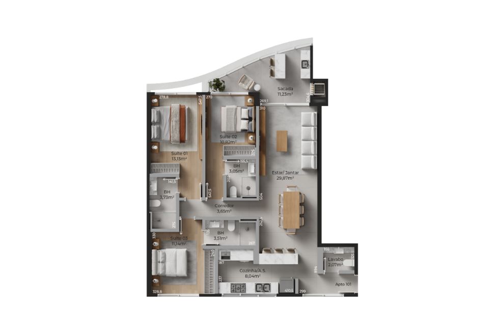 Torre 05 Apartamento Tipo 01