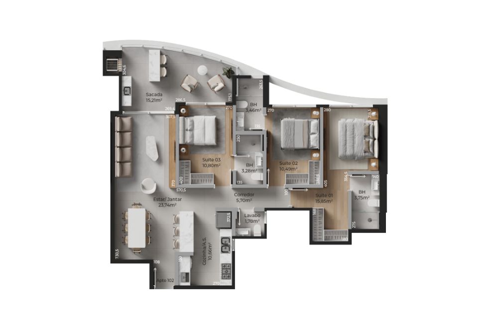 Torre 05 Apartamento Tipo 02